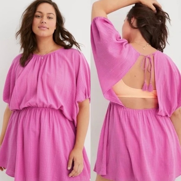 aerie Dresses & Skirts - Aerie Golden Hour Pink Dress Cover Up